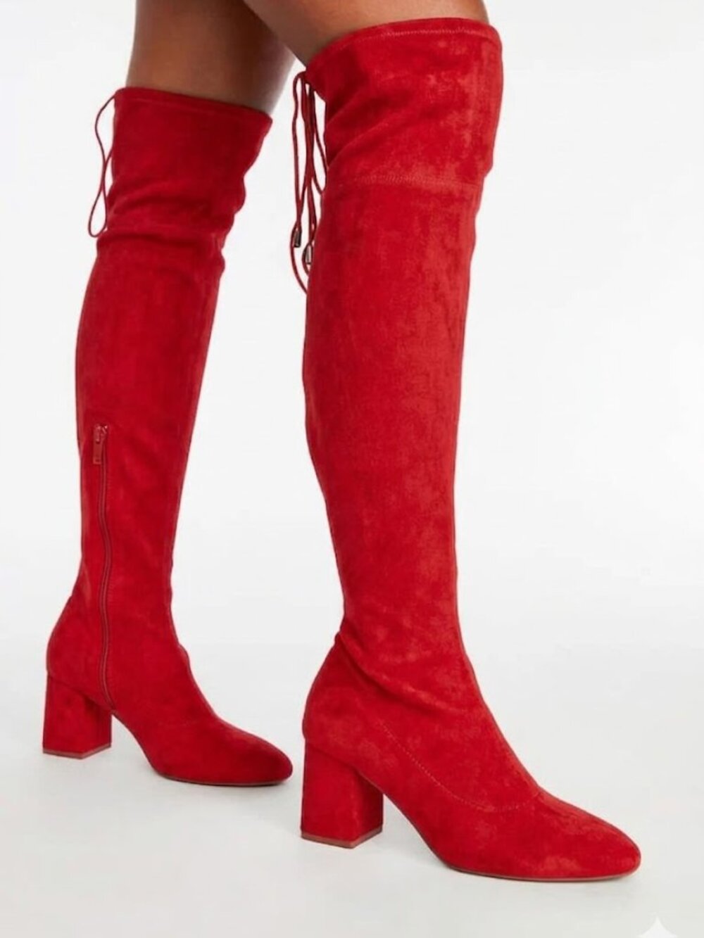 Dauphine tie over the knee boot.